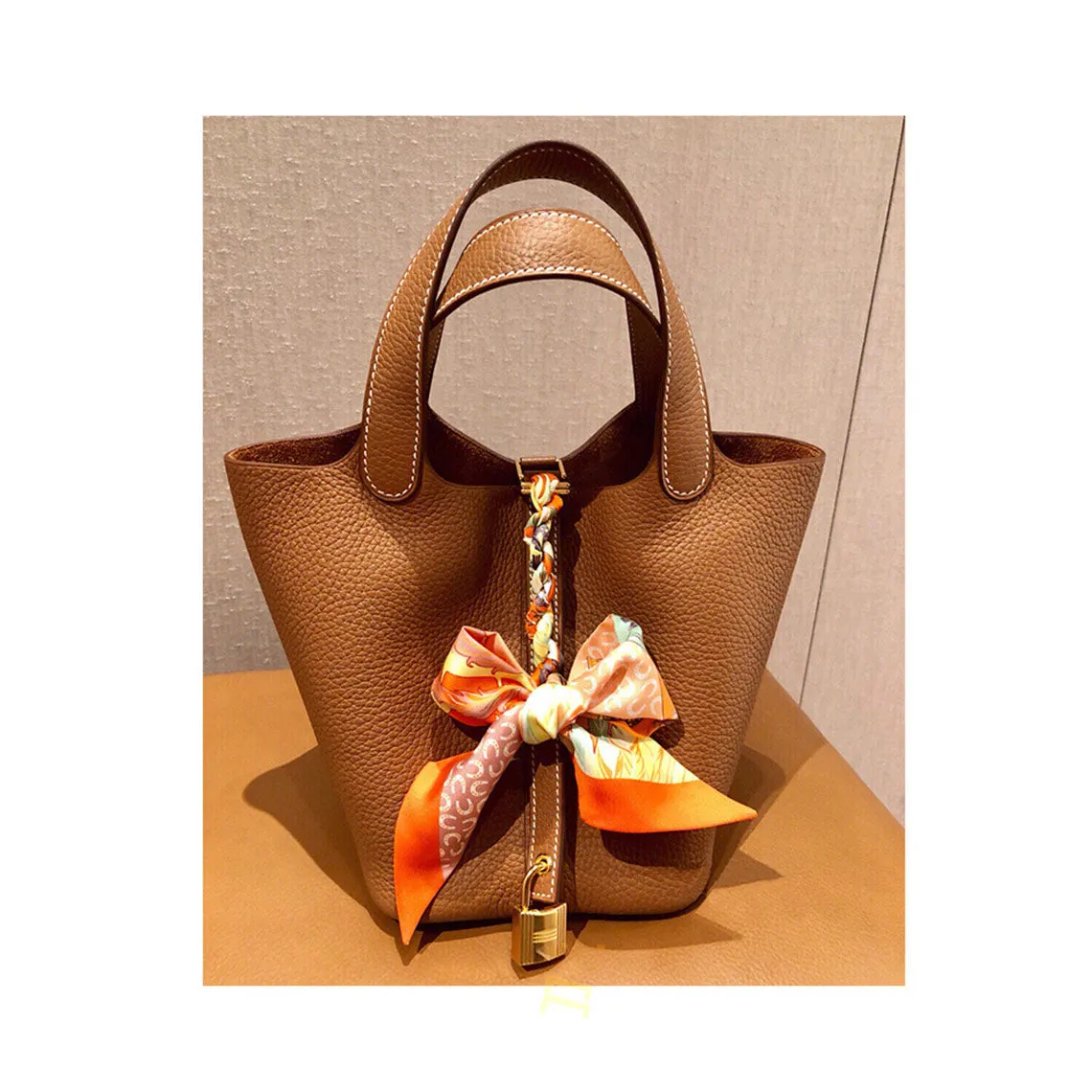 Top Grain Leather Inspired Pictin Handbag