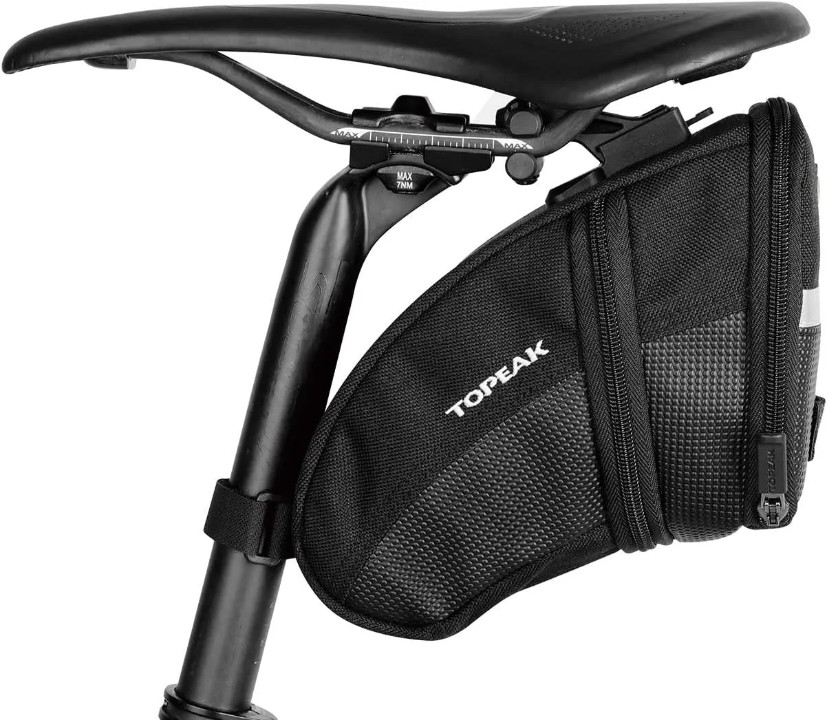 Topeak Bicycle Saddle Bag, Hard Shell, Synthetic Fabric, Vehicle-Specific Mount, 1 Compartment, Buckle Closure