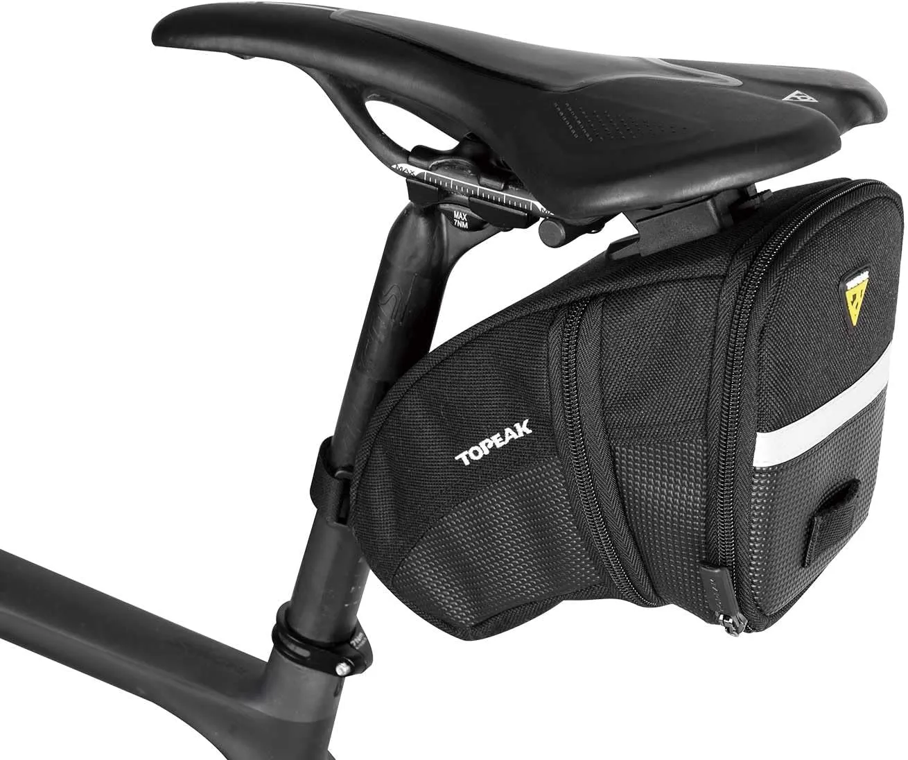 Topeak Bicycle Saddle Bag, Hard Shell, Synthetic Fabric, Vehicle-Specific Mount, 1 Compartment, Buckle Closure