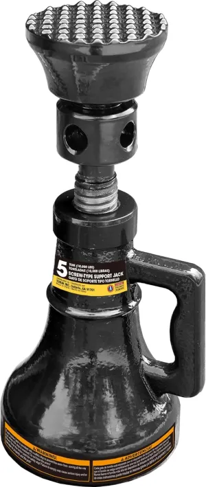 Torin 5 Ton (10,000 LBs) Professional Car Support Screw Jack for House Construction Bridge Stabilization, Black, ASJ05B