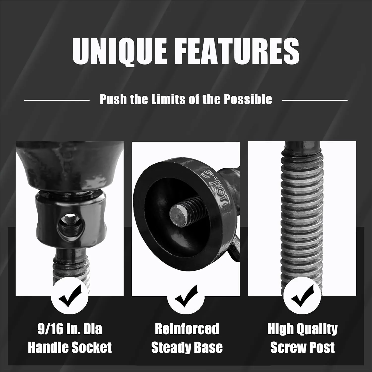 Torin 5 Ton (10,000 LBs) Professional Car Support Screw Jack for House Construction Bridge Stabilization, Black, ASJ05B