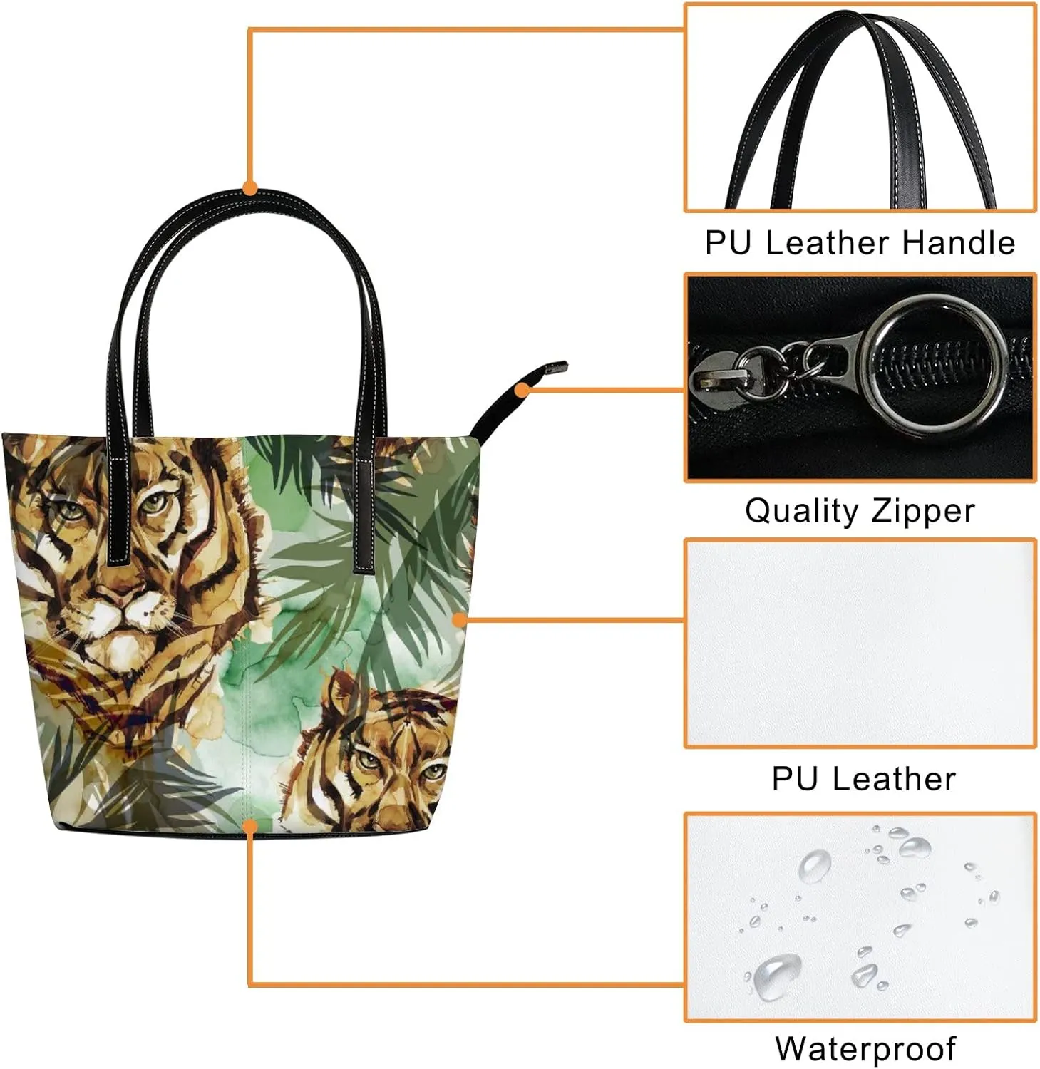Tote Bag for Women PU Leather Handbags Women's Crossbody Handbags Work Tote Bags for Women Coachbags Tote Bag with Zipper
