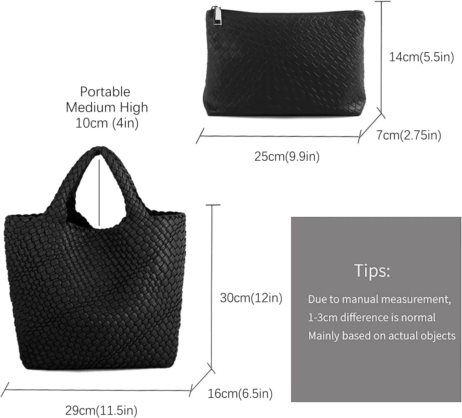 Tote Bag For Women Vegan Leather Handmade Woven Tote Bag Beach Bag Travel Handbag And Purse Top Handle Hobo Tote Bags