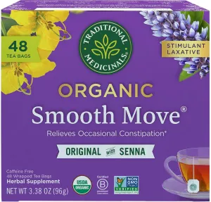 Traditional Medicinals Tea, Organic Smooth Move, Relieves Occasional Constipation, Senna - 48 Tea Bags