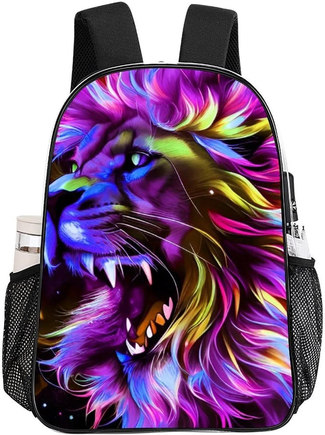 Transparent Daypack Bookbag for Gym Business Bicycle - Large Capacity Multipurpose Anti-Theft Carry On Bag, Lion Howling Art Travel Hiking Daypack