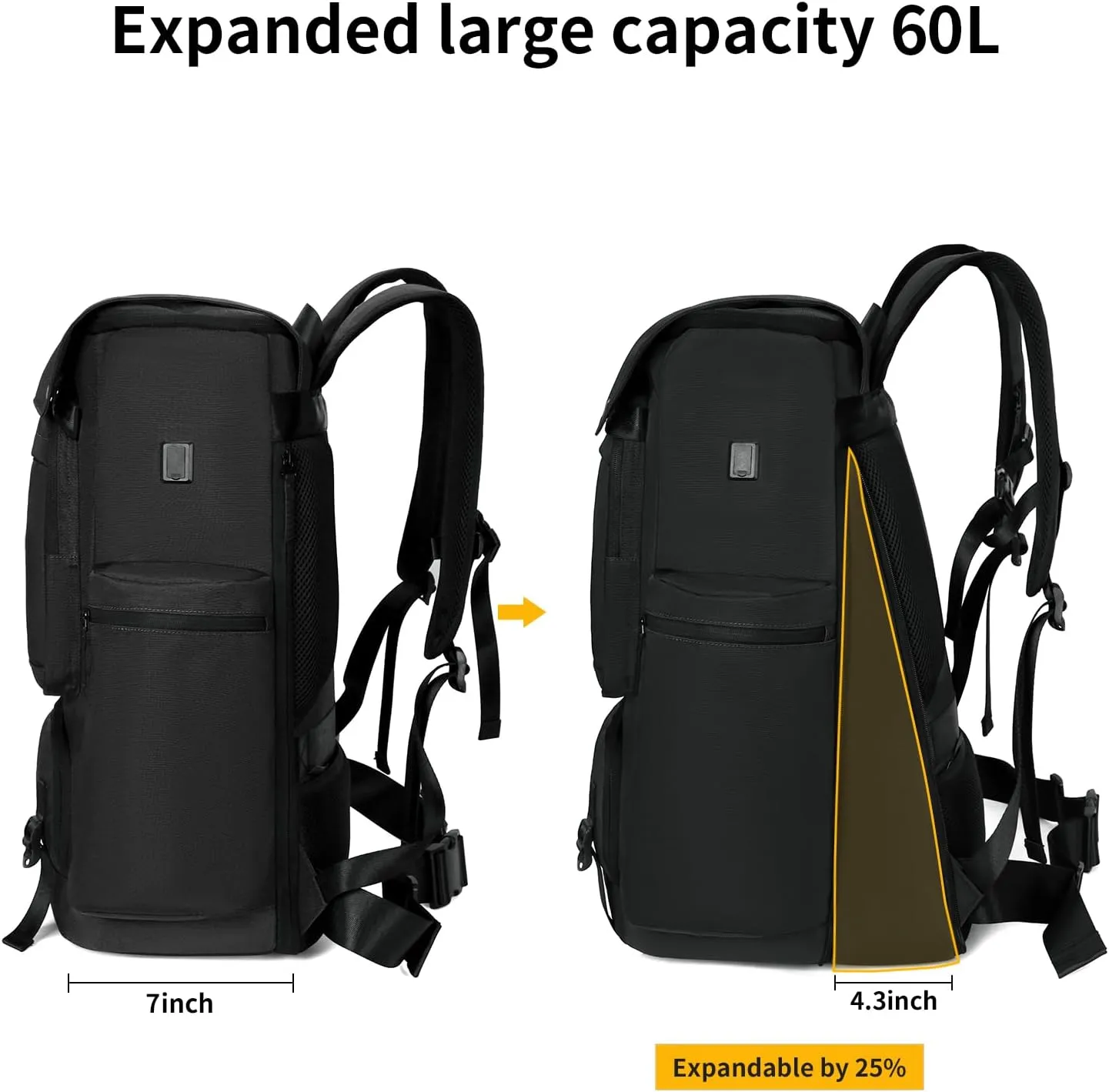 Travel Backpack TSA Friendly Flight Approved Carry on Backpack Nylon Water-resistant Business Large Weekender Bag Casual Daypack 17.3" Laptop Computer Backpack for Men Women(Black)