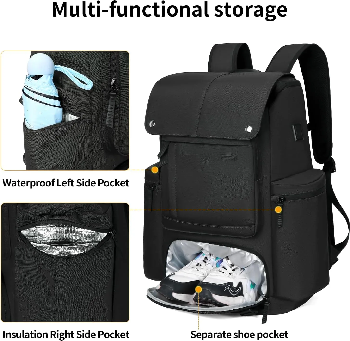 Travel Backpack TSA Friendly Flight Approved Carry on Backpack Nylon Water-resistant Business Large Weekender Bag Casual Daypack 17.3" Laptop Computer Backpack for Men Women(Black)