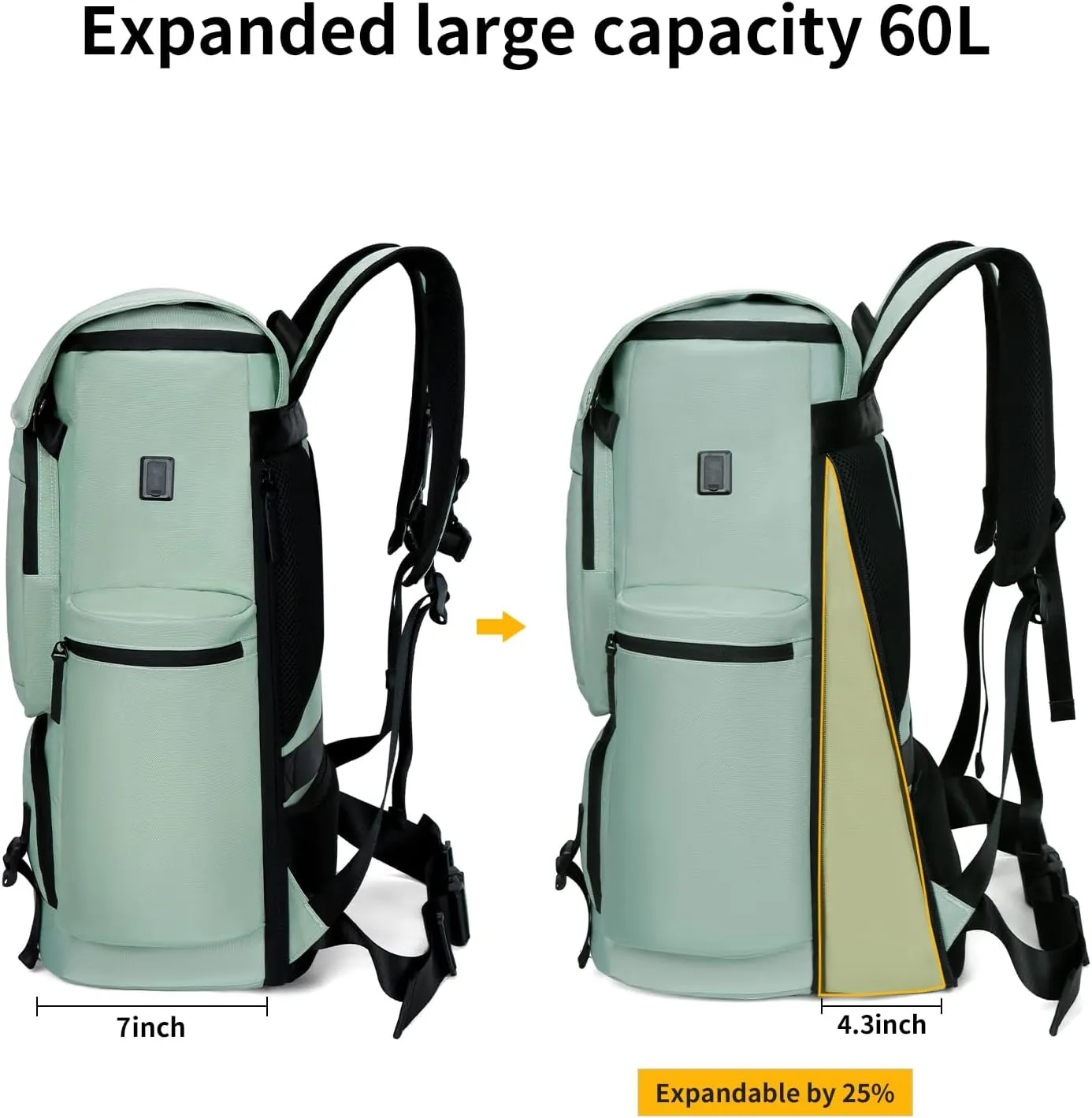 Travel Backpack TSA Friendly Flight Approved Carry on Backpack Nylon Water-resistant Business Large Weekender Bag Casual Daypack 17.3" Laptop Computer Backpack for Men Women(Light Green)