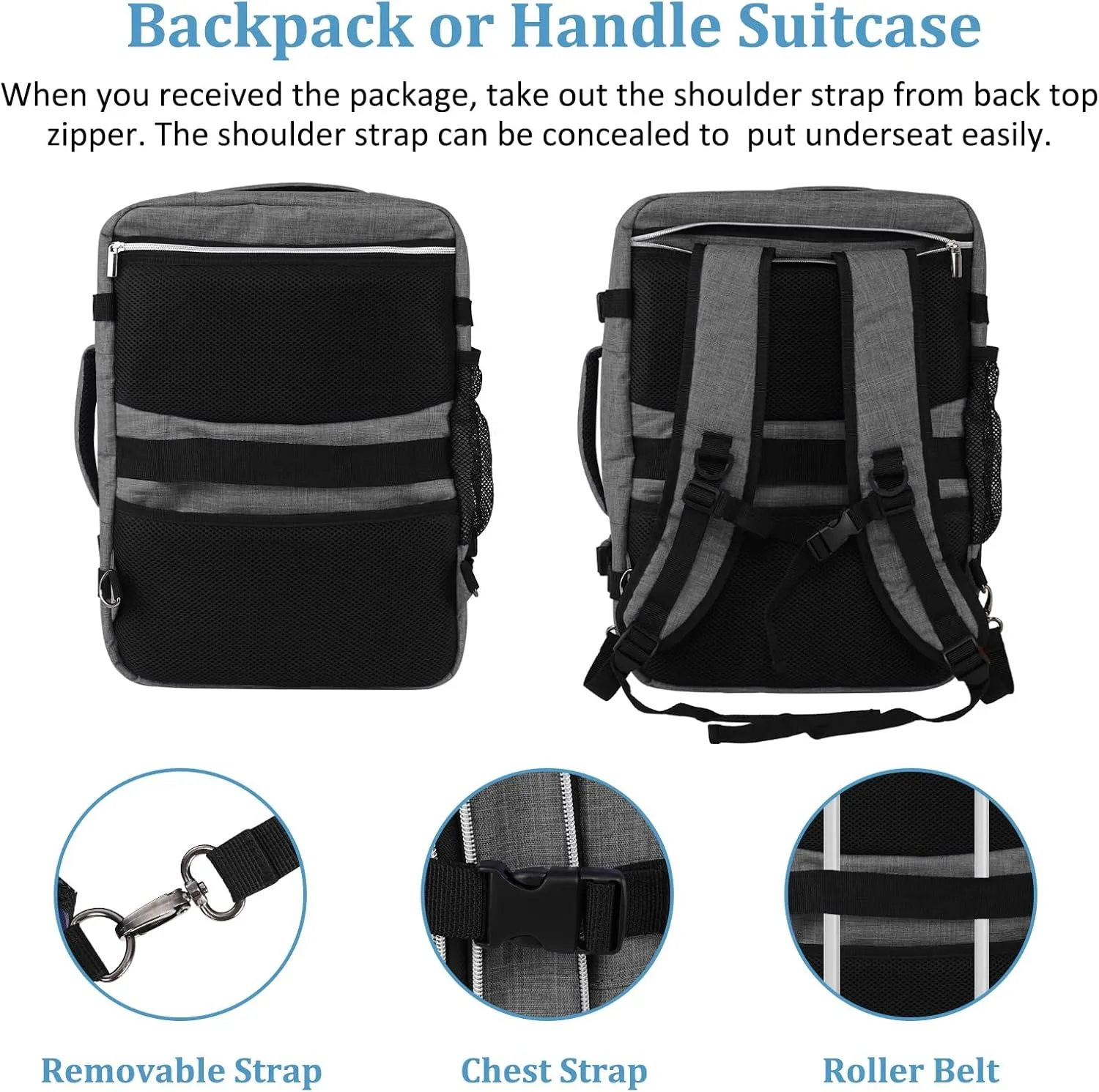 Travel Carry On 17.5" Laptop Expandable Backpack for Men Women, Personal Item Bag Waterproof Airline Approved with USB Charging Hole 3 Packing Cubes, Large Weekender Daypack Business Luggage Suitcase