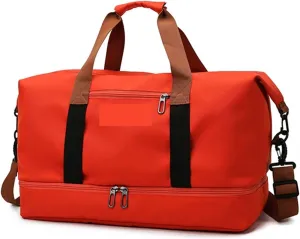 Travel Duffel Bags Weekend Bag Nylon Travel Bag Men Overnight Duffle Bag Waterproof Cabin Luggage Travel Big Tote Crossbody Gym Bag(Rojo)