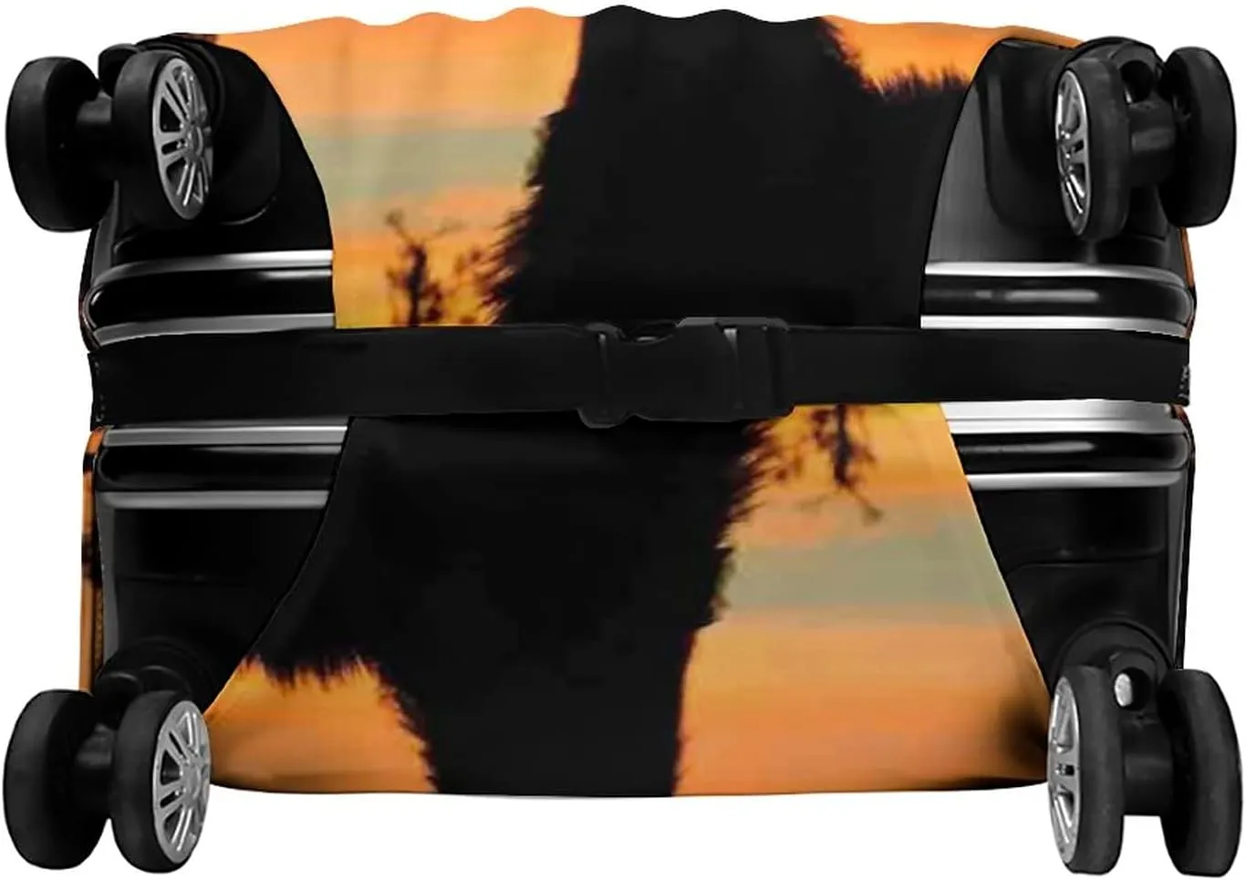 Travel Luggage Cover, Antlers Decor Luggage Cover Suitcase Protector, Black Deer Red Sky West Coast, Fits 30-32 Inch Luggage, Travel Summer Beach Holiday, Black Red