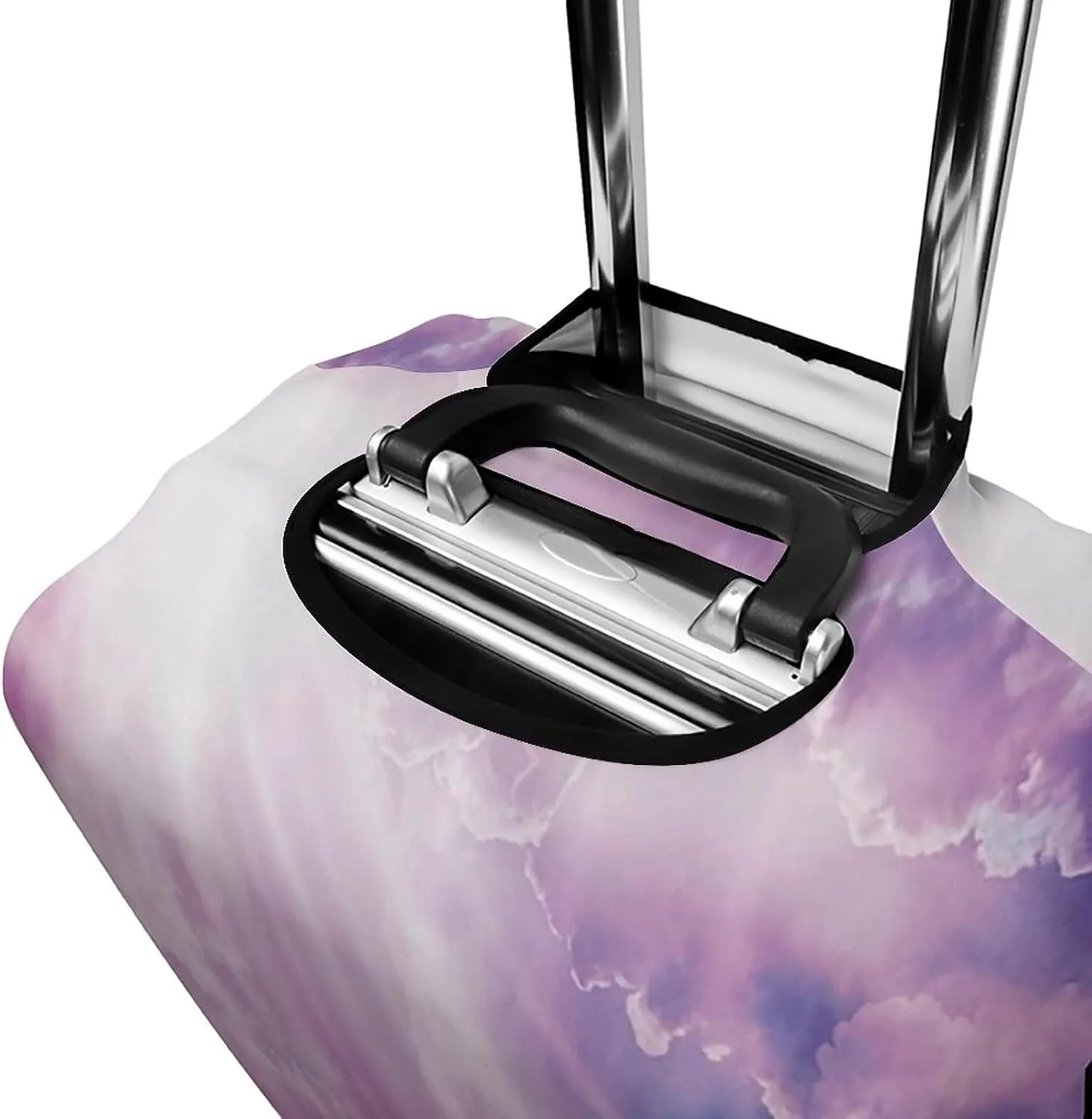 Travel Luggage Cover, Apartment Decor Luggage Cover Suitcase Protector, Dramatic Magical Sky Sun and Heavy Clouds, Fits 30-32 Inch Luggage, Travel Summer Beach Holiday, Purple White