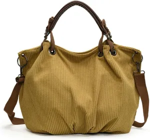 Trendy Corduroy Hobo Bags Women Crescent Crossbody Purse Slouchy Satchels Shoulder Bag Travel Top-handle Tote Handbag