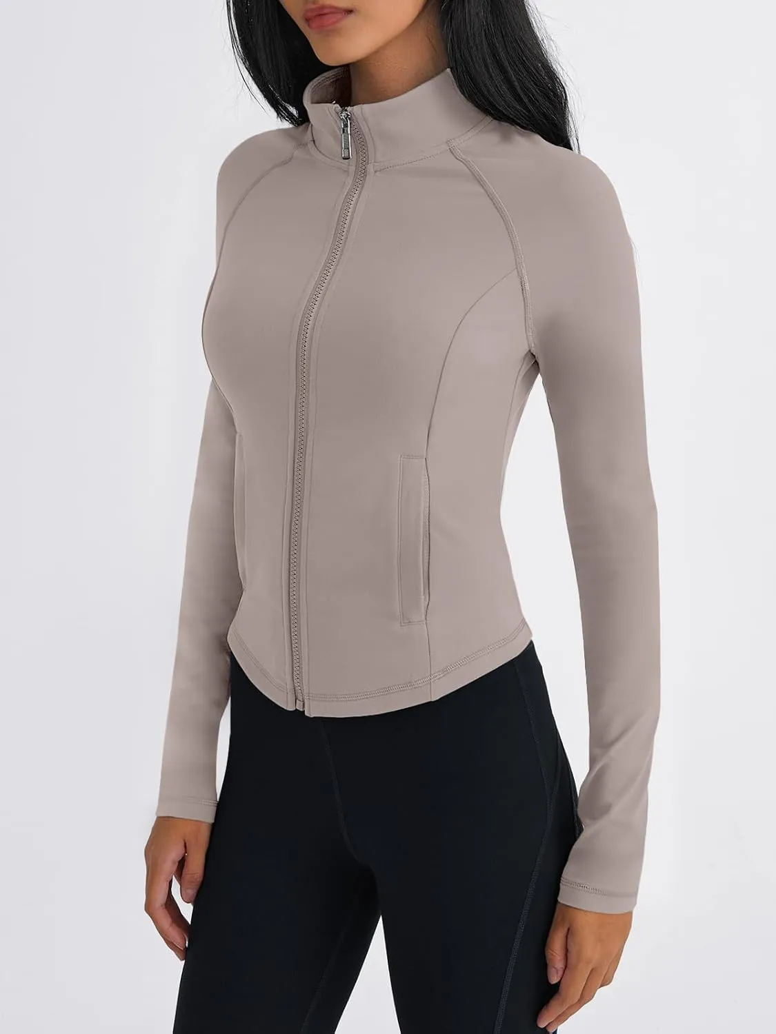 Trendy Queen Women's Full Zip Up Scrubs Lightweight Jacket Cropped Long Sleeve Workout Sweatshirts Slim Fit Running Hoodies