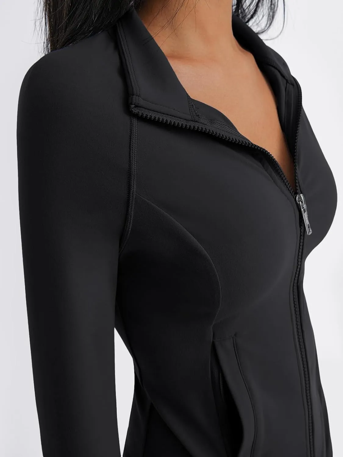 Trendy Queen Women's Full Zip Up Scrubs Lightweight Jacket Cropped Long Sleeve Workout Sweatshirts Slim Fit Running Hoodies