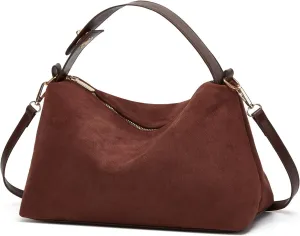 Trendy Suede Cloud Crescent Shoulder Bag Women Hobo Bags Satchels Crossbody Phone Purse Top-handle Travel Tote Handbag