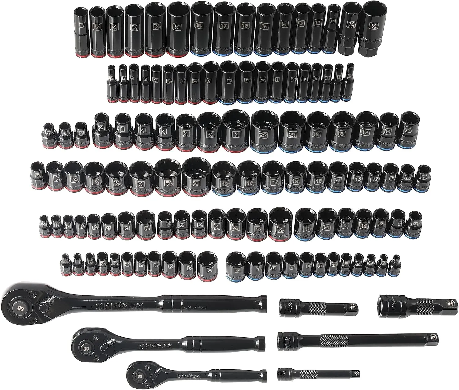 TRUE MECHANIC 303-Piece Mechanics Tool Set, 120T Ratcheting Wrench, Professional, SAE/Metric