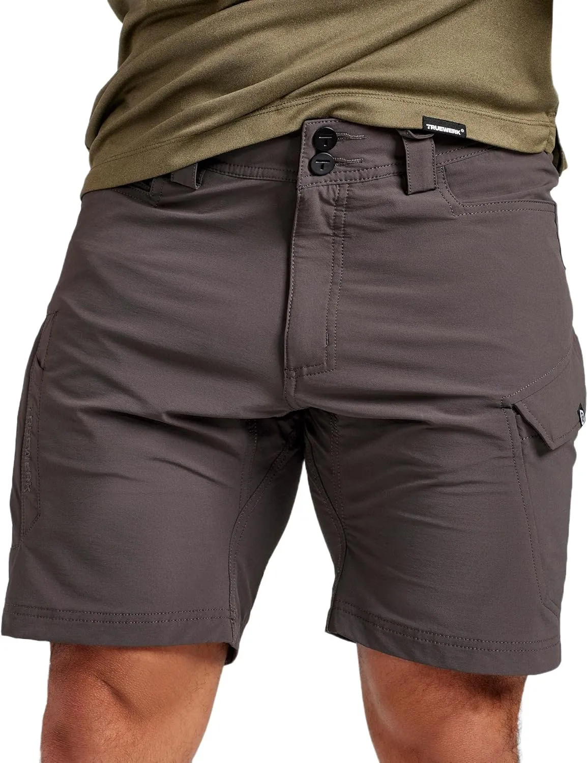 TRUEWERK Men’s Work Shorts - T1 Werkshorts, Moisture Wicking, Multi-Pocket, Tactical Cargo Shorts with 4-Way Stretch