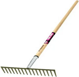 Truper 33126 Tru Pro Heavy Duty Road Rake with 16-Teeth, 1-1/2-Inch Section, Ash Handle, 66-Inch