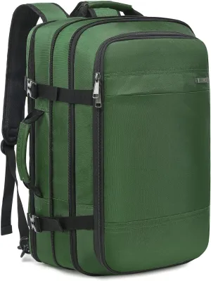 TUGUAN Travel Laptop Backpack 40L Large Computer Backpack with USB Charging Port 17 Inch Laptop Backpack for Men Expandable Backpacks for Men Women, Green - Suitable for Travel