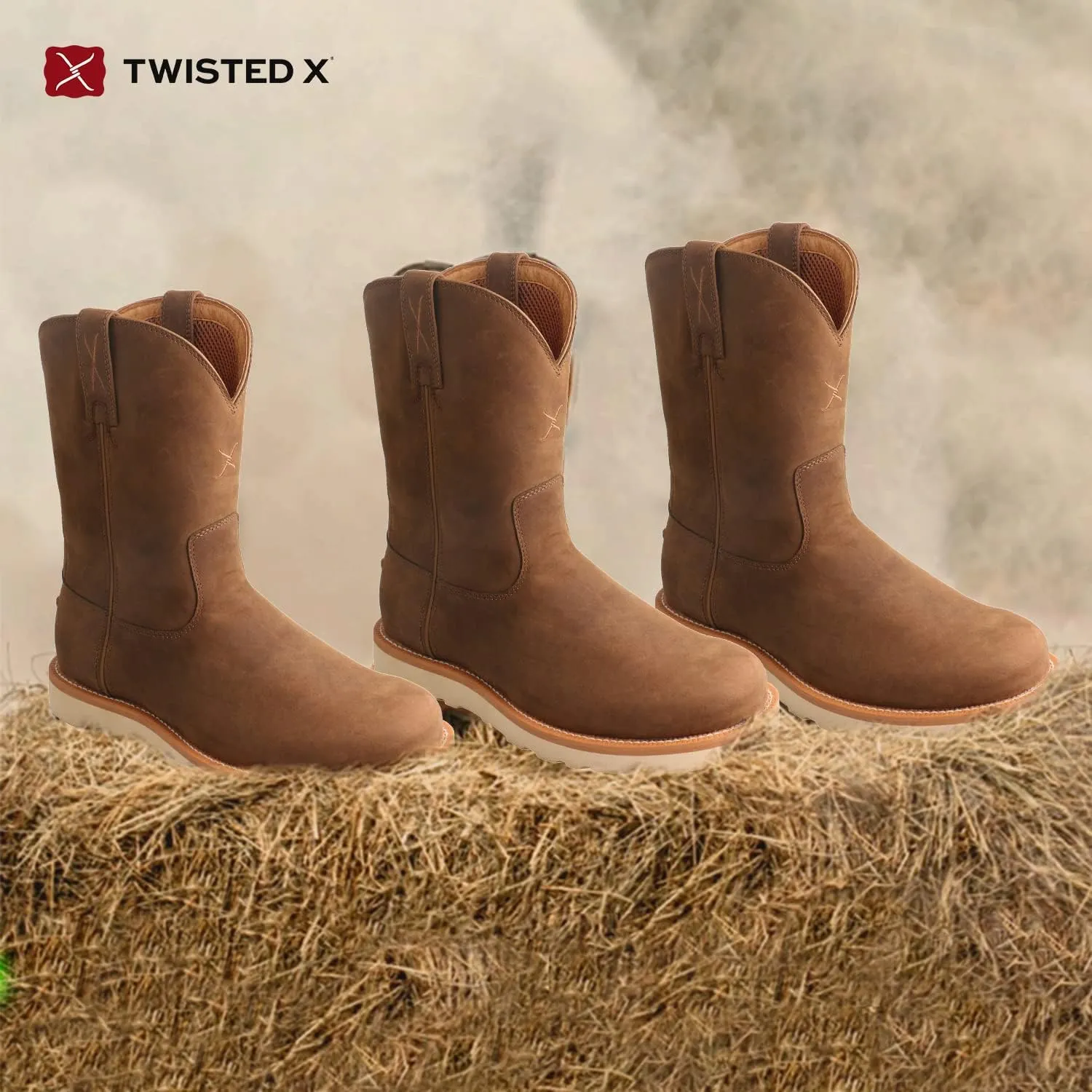 Twisted X Men's 10" Work Pull On Wedge Sole Boot, Round Toe
