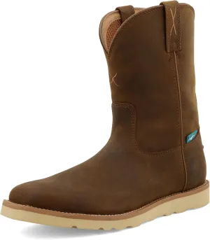 Twisted X Men's 10" Work Pull On Wedge Sole Boot, Square Toe