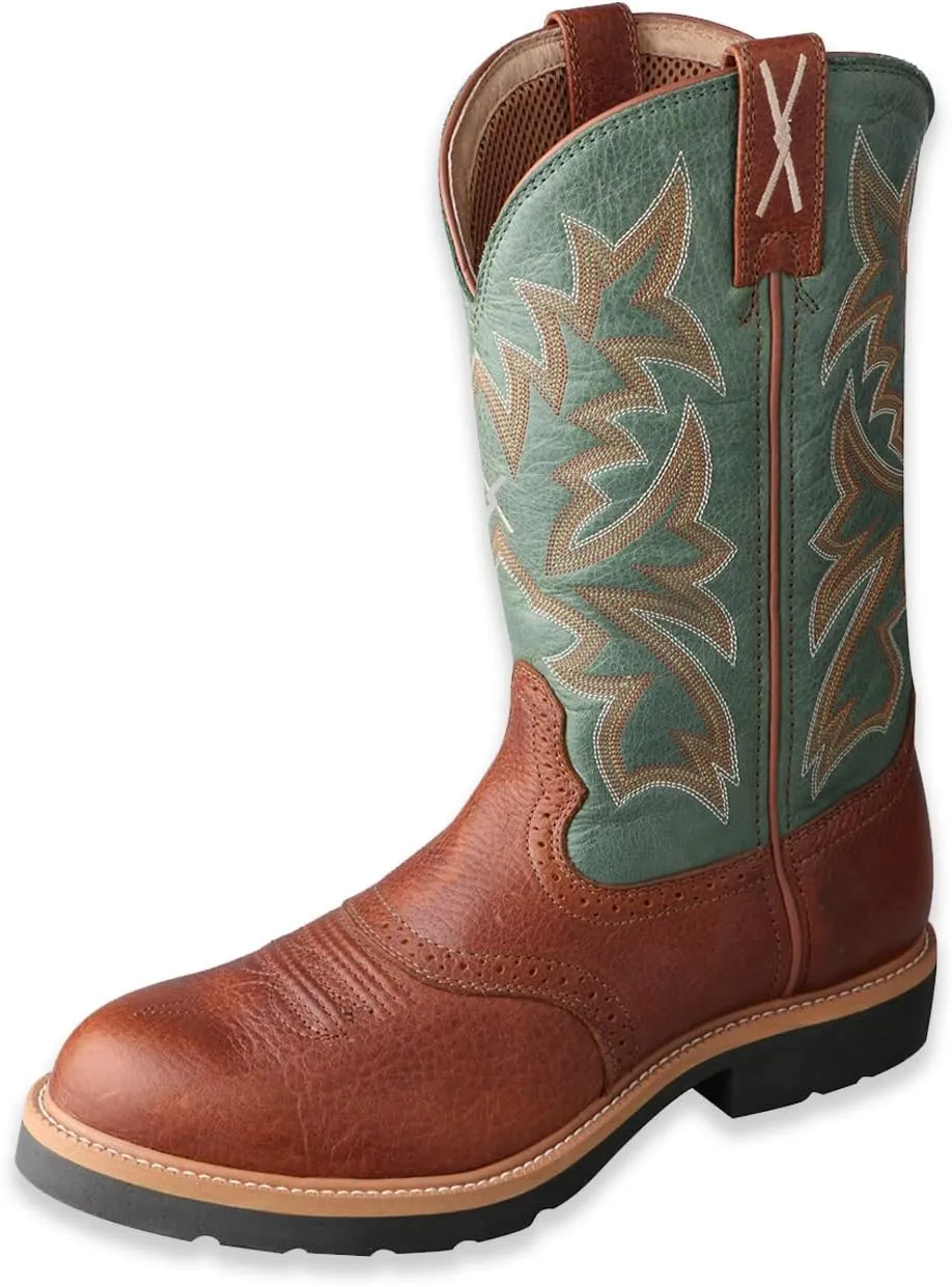 Twisted X Men's 11" Pull On Work Boot, Moc Toe Nano Toe with CellStretch