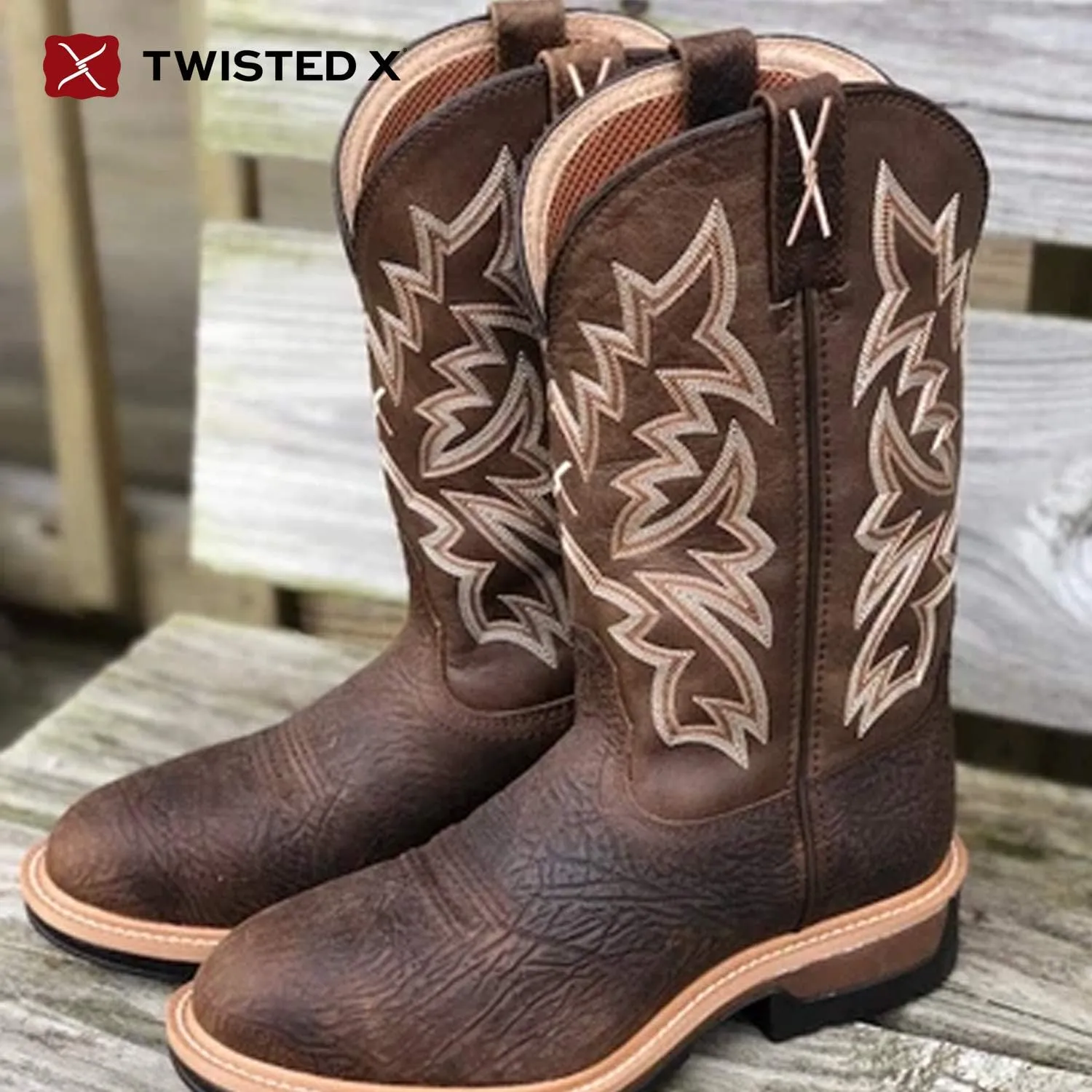 Twisted X Men's 11" Pull On Work Boot, Moc Toe Nano Toe with CellStretch