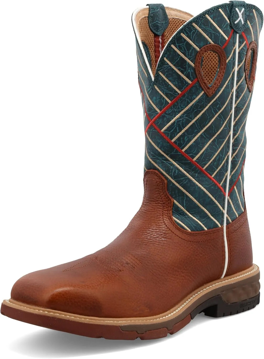 Twisted X Men's 12" Western Work Boot, Cognac 8 EE