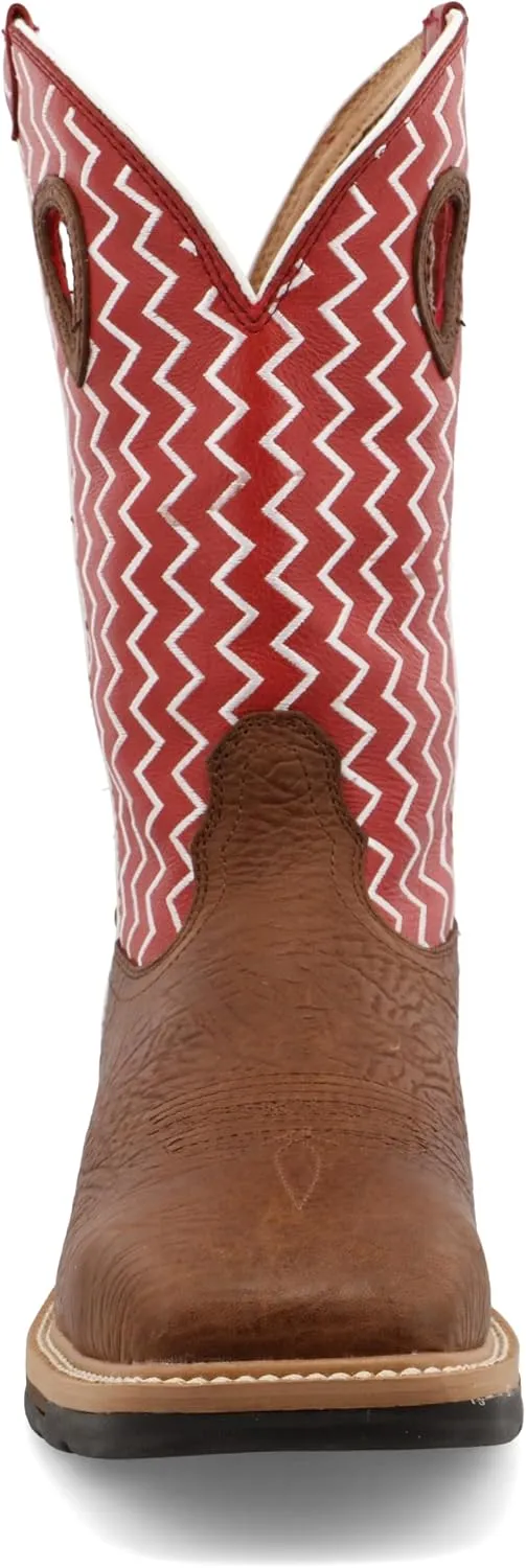 Twisted X Men's 12" Western Work Boot, Square Toe Alloy Toe with CellStretch