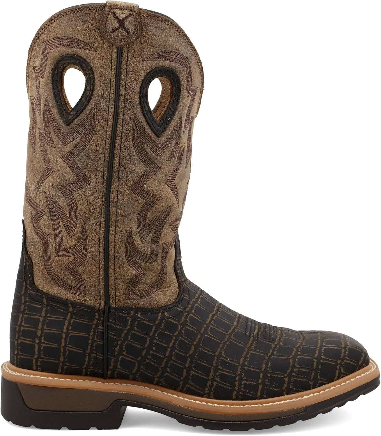 Twisted X Men's 12" Western Work Boot, Square Toe Alloy Toe with CellStretch