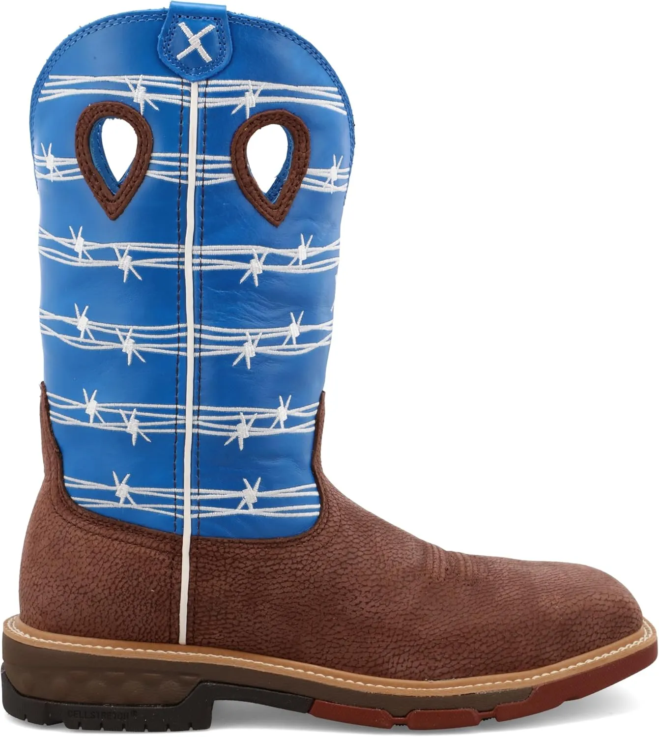 Twisted X Men's 12" Western Work Boot, Square Toe Alloy Toe with CellStretch