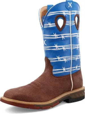 Twisted X Men's 12" Western Work Boot, Square Toe Alloy Toe with CellStretch