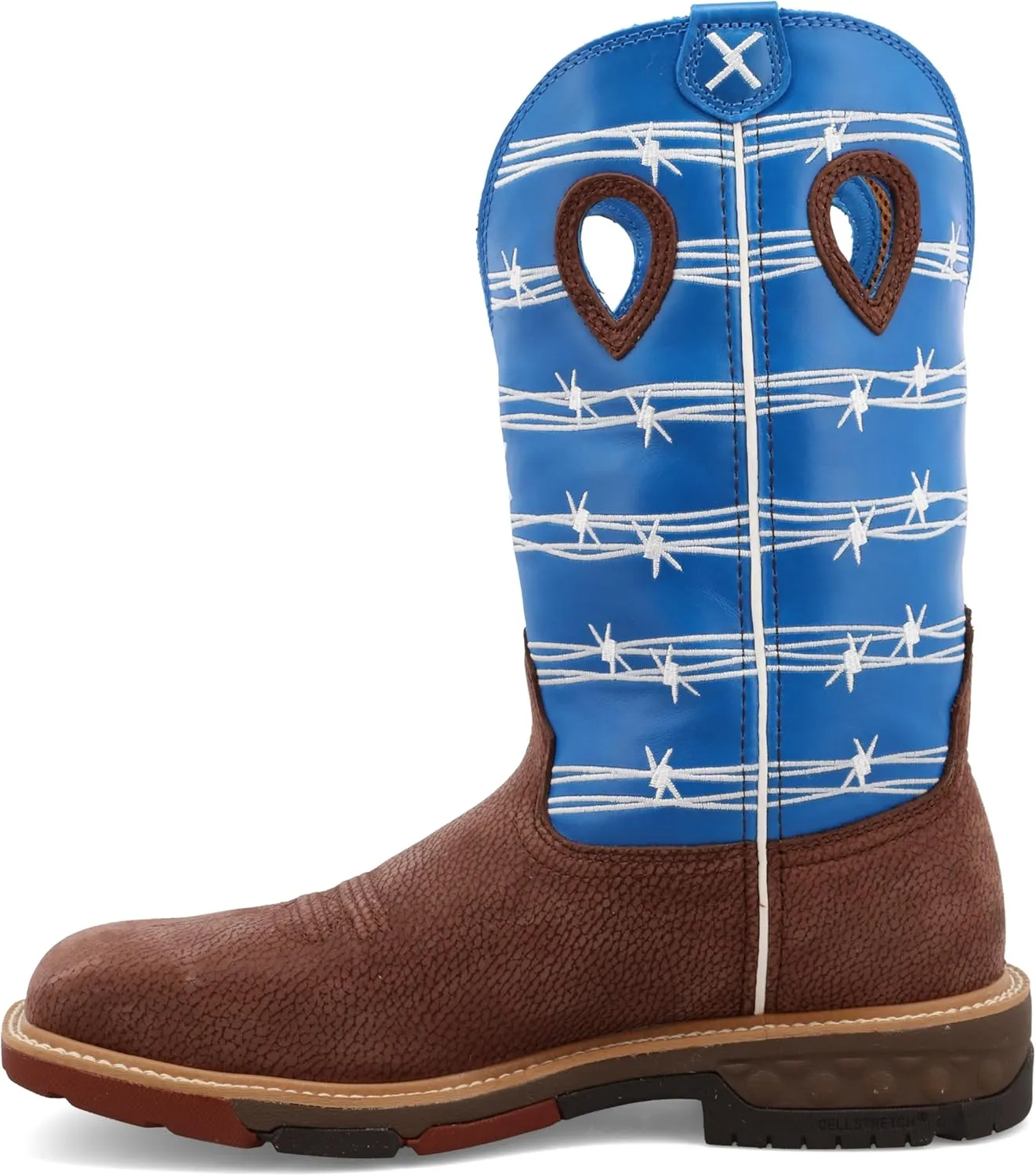 Twisted X Men's 12" Western Work Boot, Square Toe Alloy Toe with CellStretch