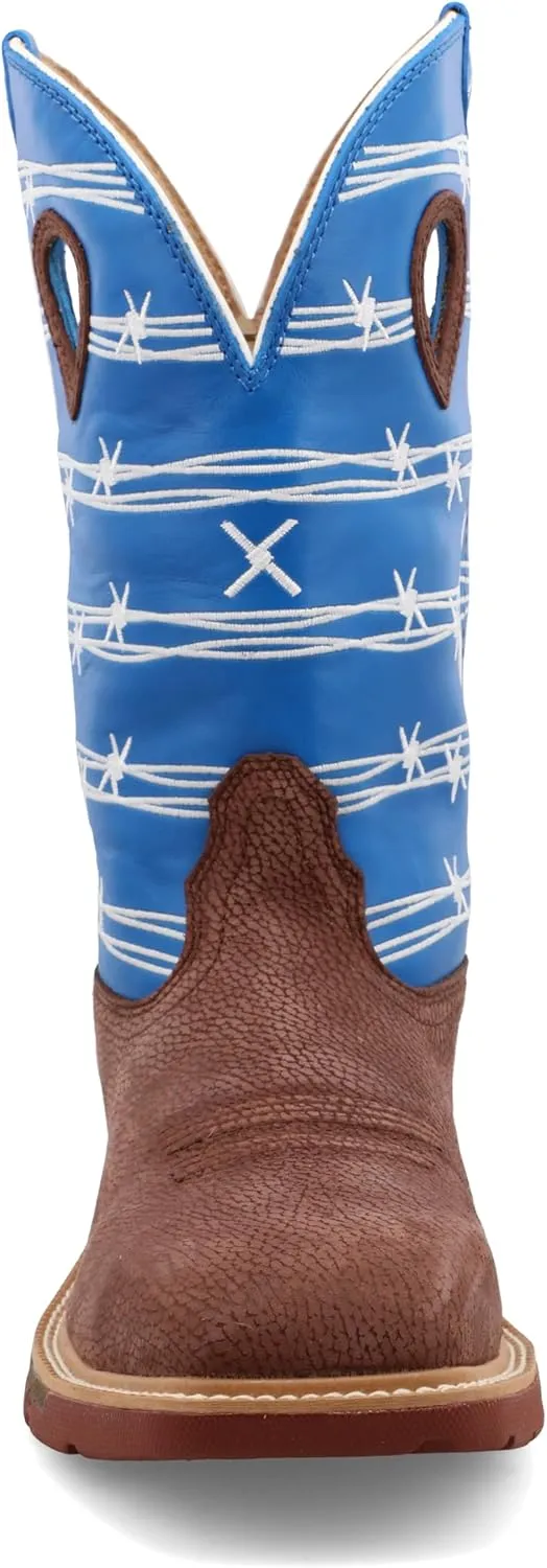 Twisted X Men's 12" Western Work Boot, Square Toe Alloy Toe with CellStretch