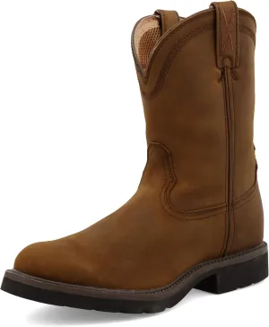 Twisted X Men's 12" Western Work Boot, Square Toe with CellStretch