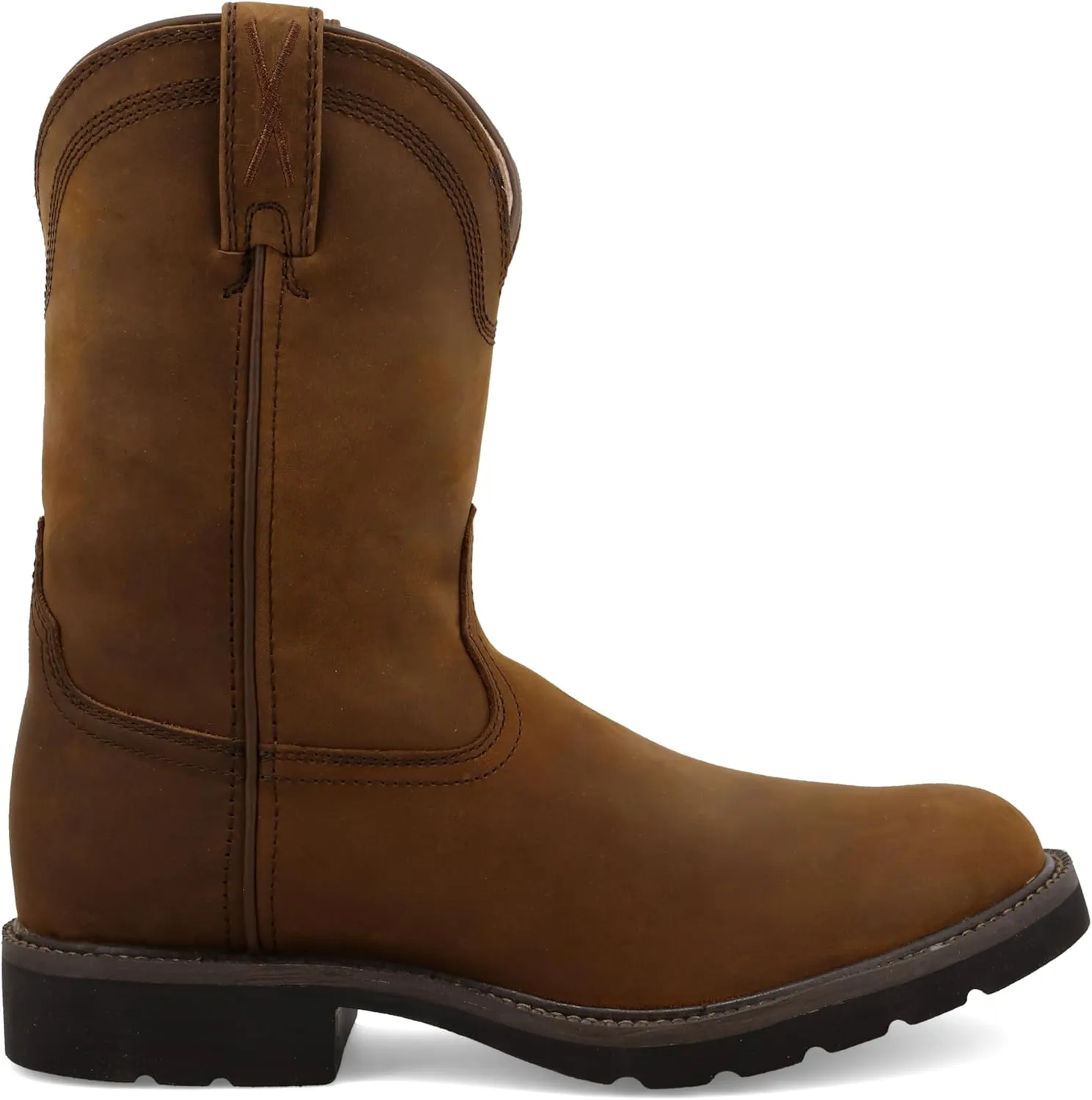 Twisted X Men's 12" Western Work Boot, Square Toe with CellStretch