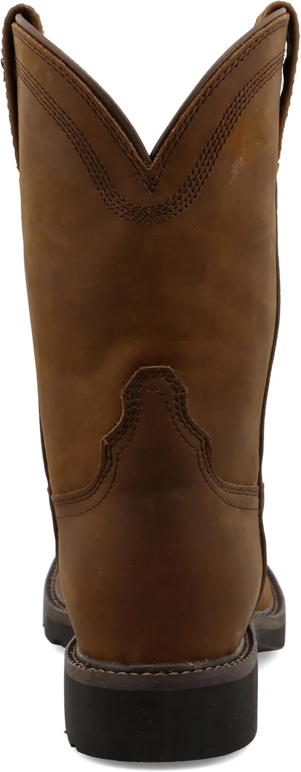 Twisted X Men's 12" Western Work Boot, Square Toe with CellStretch