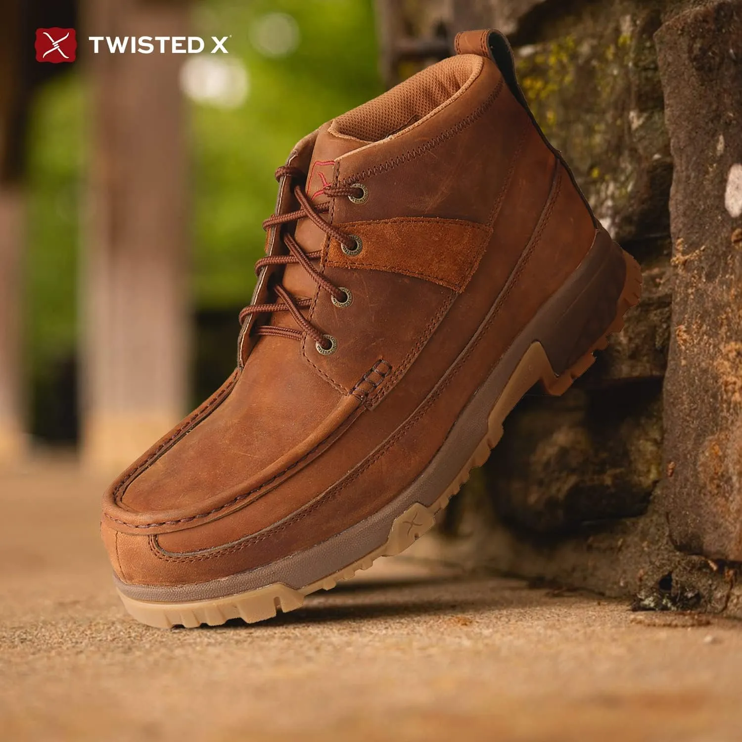 Twisted X Men's 4" Work Boot, Moc Toe Composite Toe with CellStretch