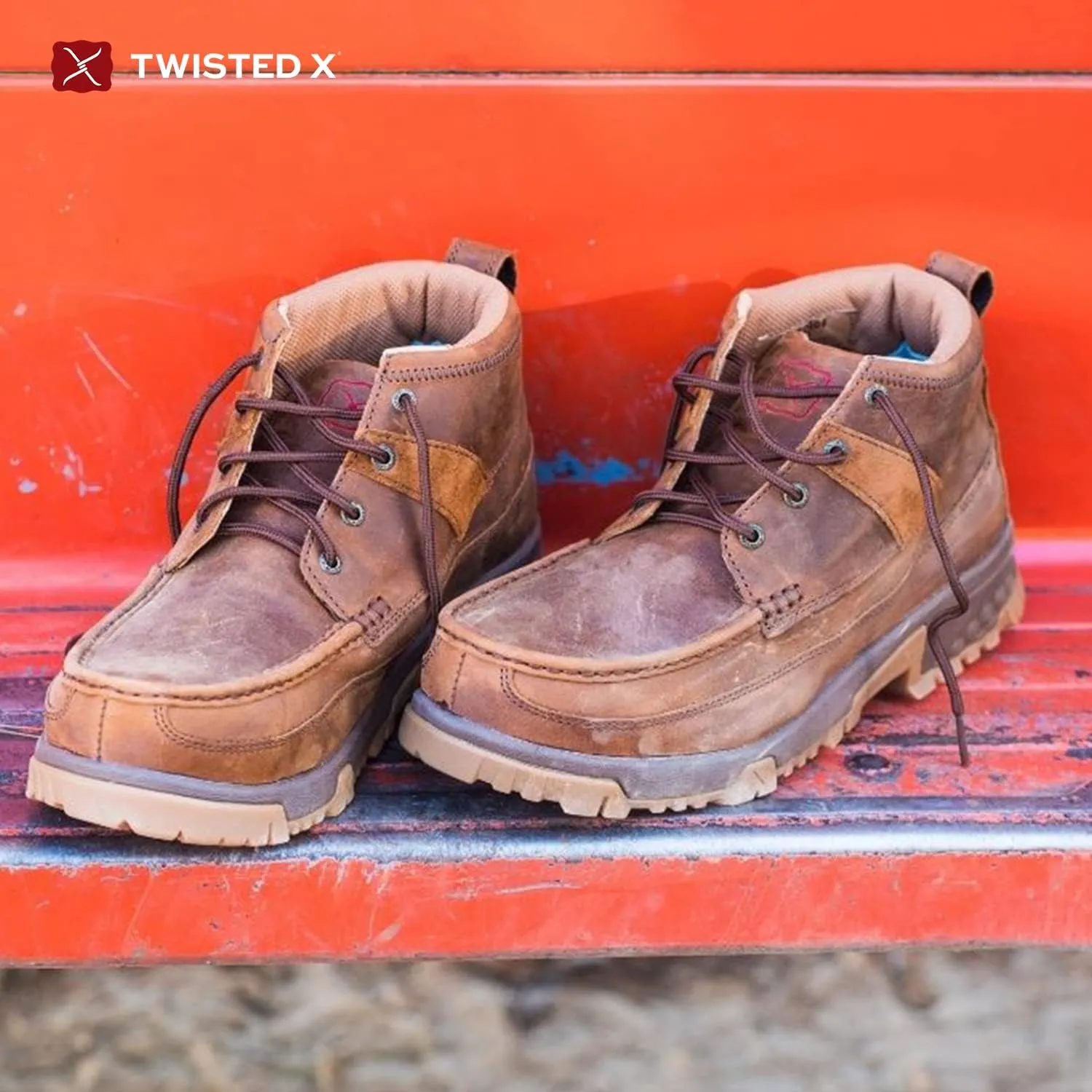 Twisted X Men's 4" Work Boot, Moc Toe Composite Toe with CellStretch