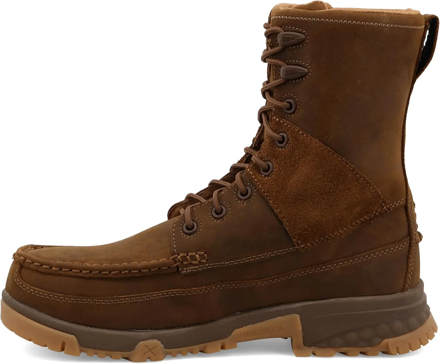 Twisted X Men's 8" Work Boot, Moc Toe Composite Toe with CellStretch