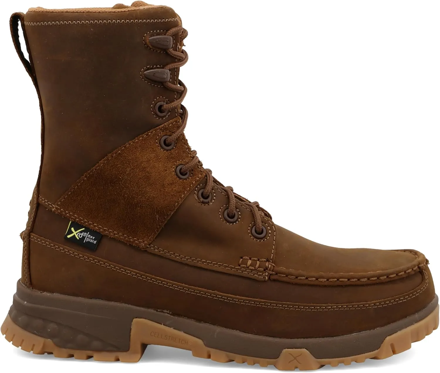 Twisted X Men's 8" Work Boot, Moc Toe Composite Toe with CellStretch