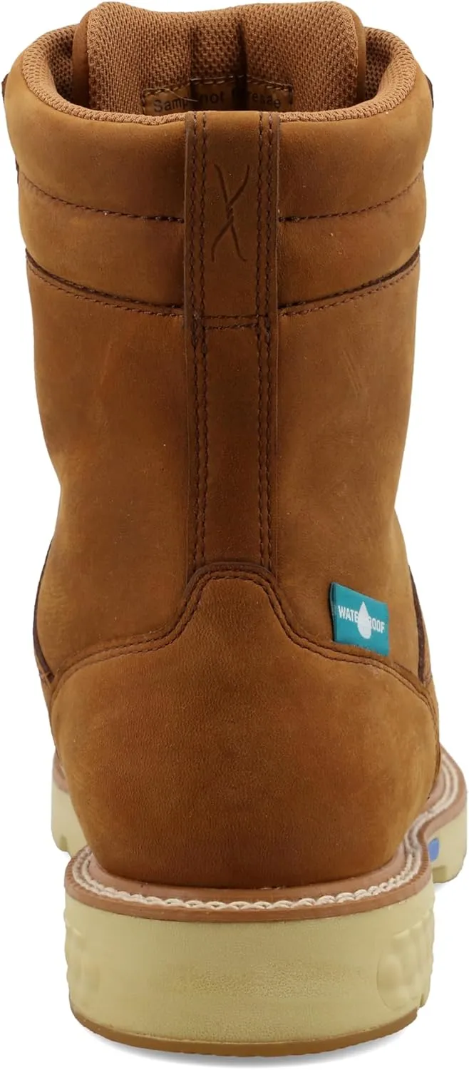 Twisted X Men's 8" Work Boot, Moc Toe Nano Toe with CellStretch
