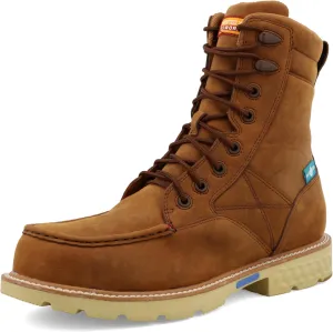 Twisted X Men's 8" Work Boot, Moc Toe Nano Toe with CellStretch