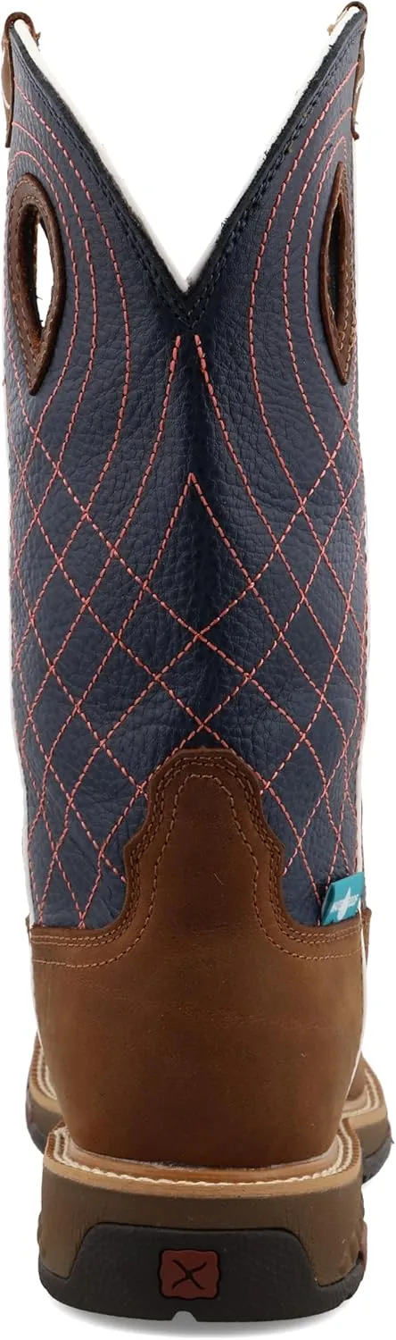 Twisted X Women's 11" Western Work Boot, Square Toe Alloy Toe with CellStretch