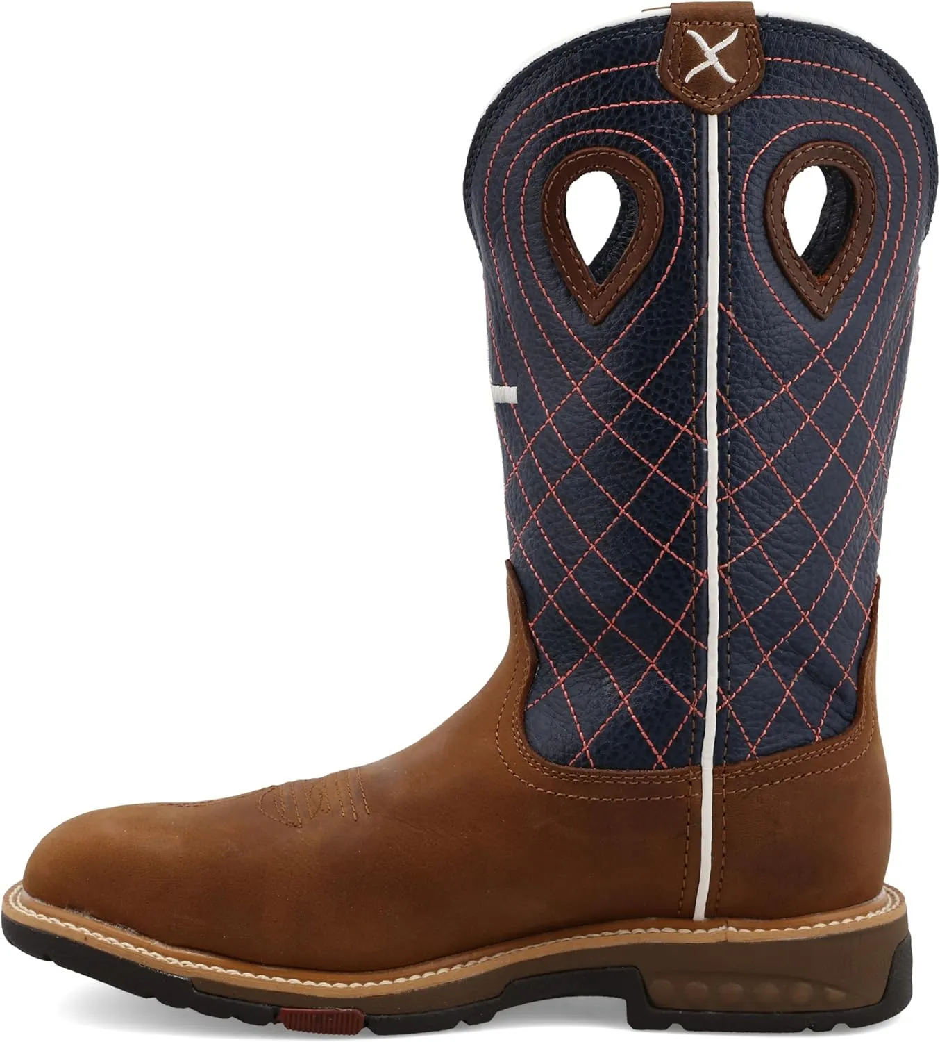 Twisted X Women's 11" Western Work Boot, Square Toe Alloy Toe with CellStretch