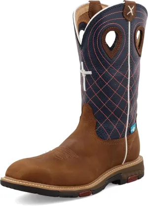Twisted X Women's 11" Western Work Boot, Square Toe Alloy Toe with CellStretch