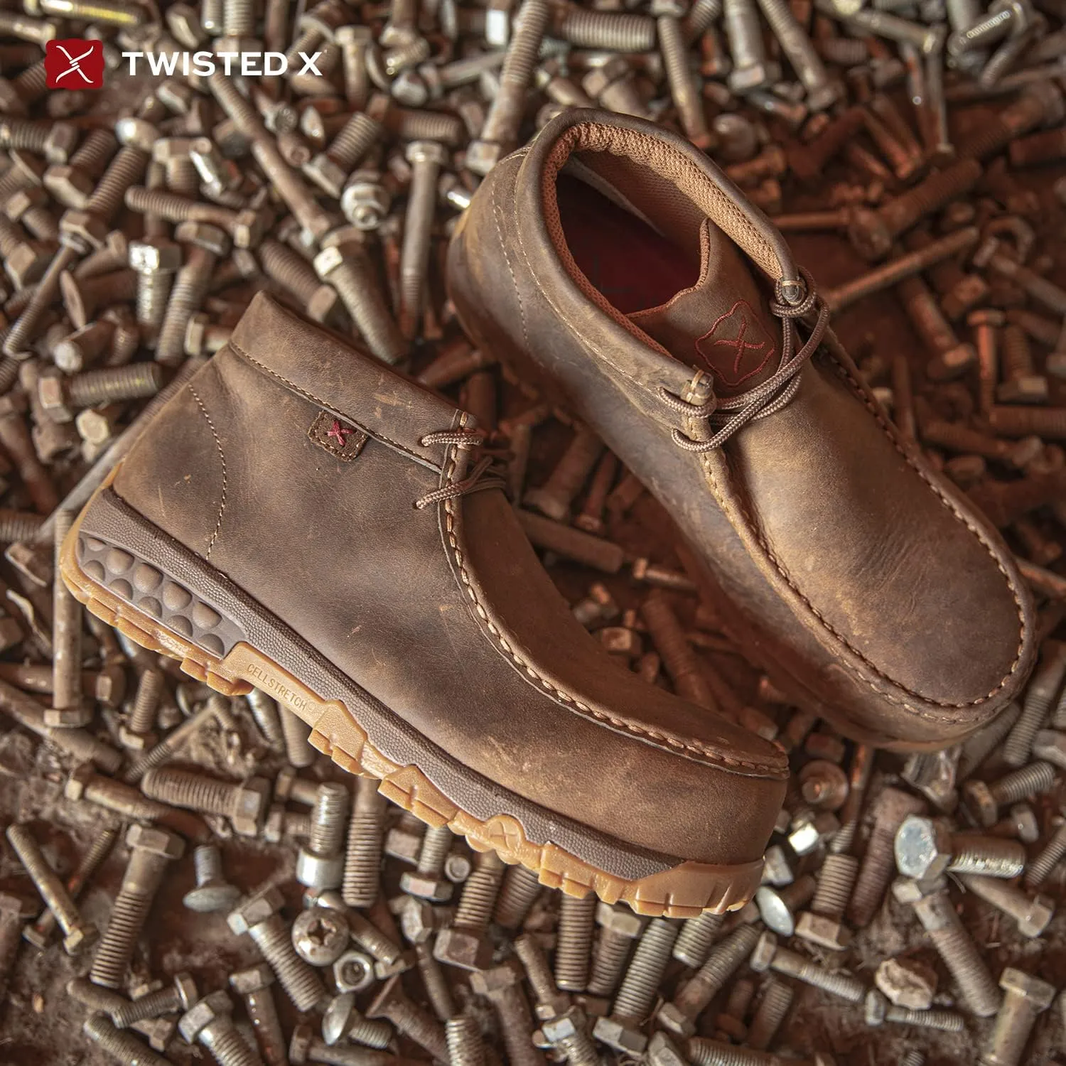 Twisted X Women's Work Chukka Driving Moc, Moc Toe Composite Toe with CellStretch