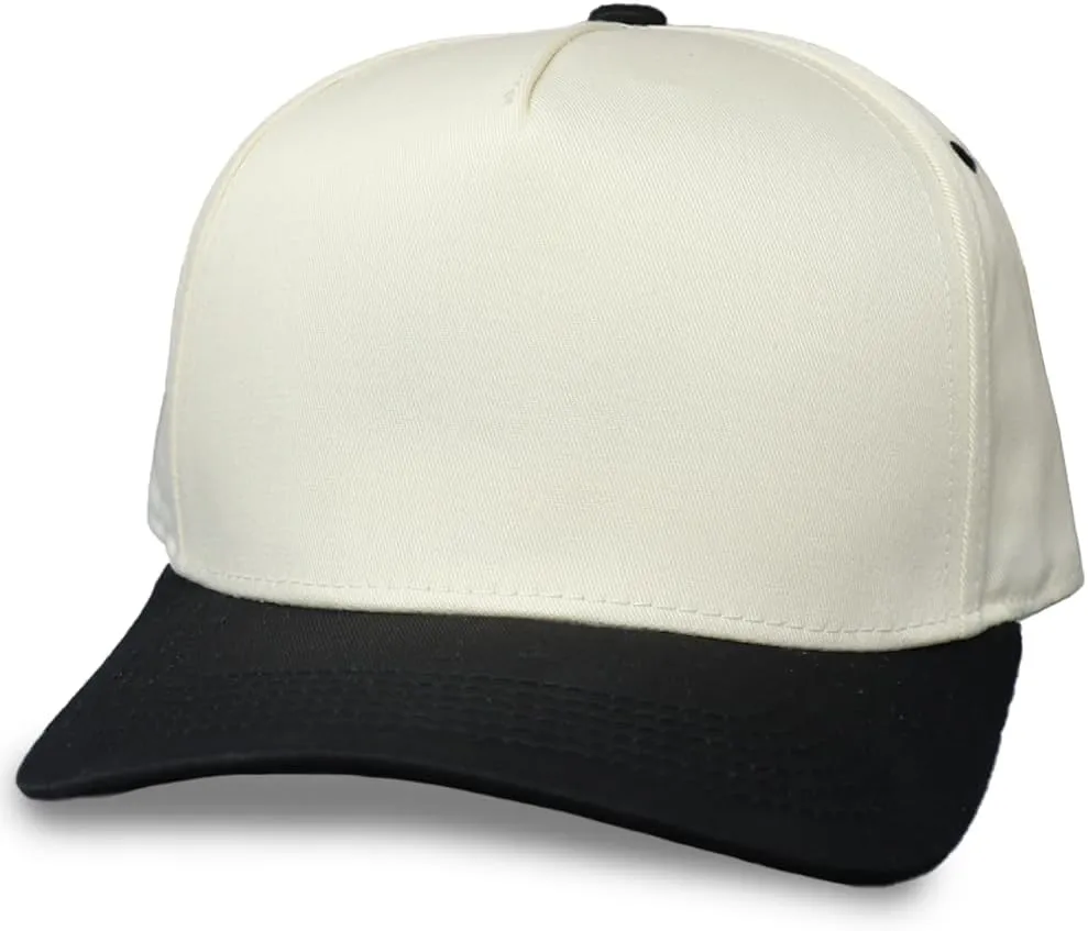 Two-Tone Blank Snapback Hat - Classic Blank Trucker Hat for Men & Women - Minimalist Baseball Cap with Foam Front