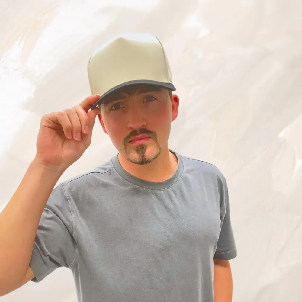 Two-Tone Blank Snapback Hat - Classic Blank Trucker Hat for Men & Women - Minimalist Baseball Cap with Foam Front